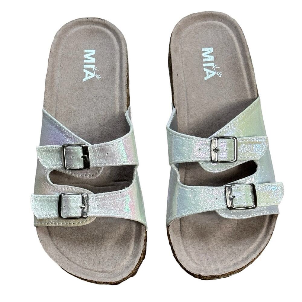 Mia Kids Deisy Slides Sandals Iridescent Size 2 NWOT